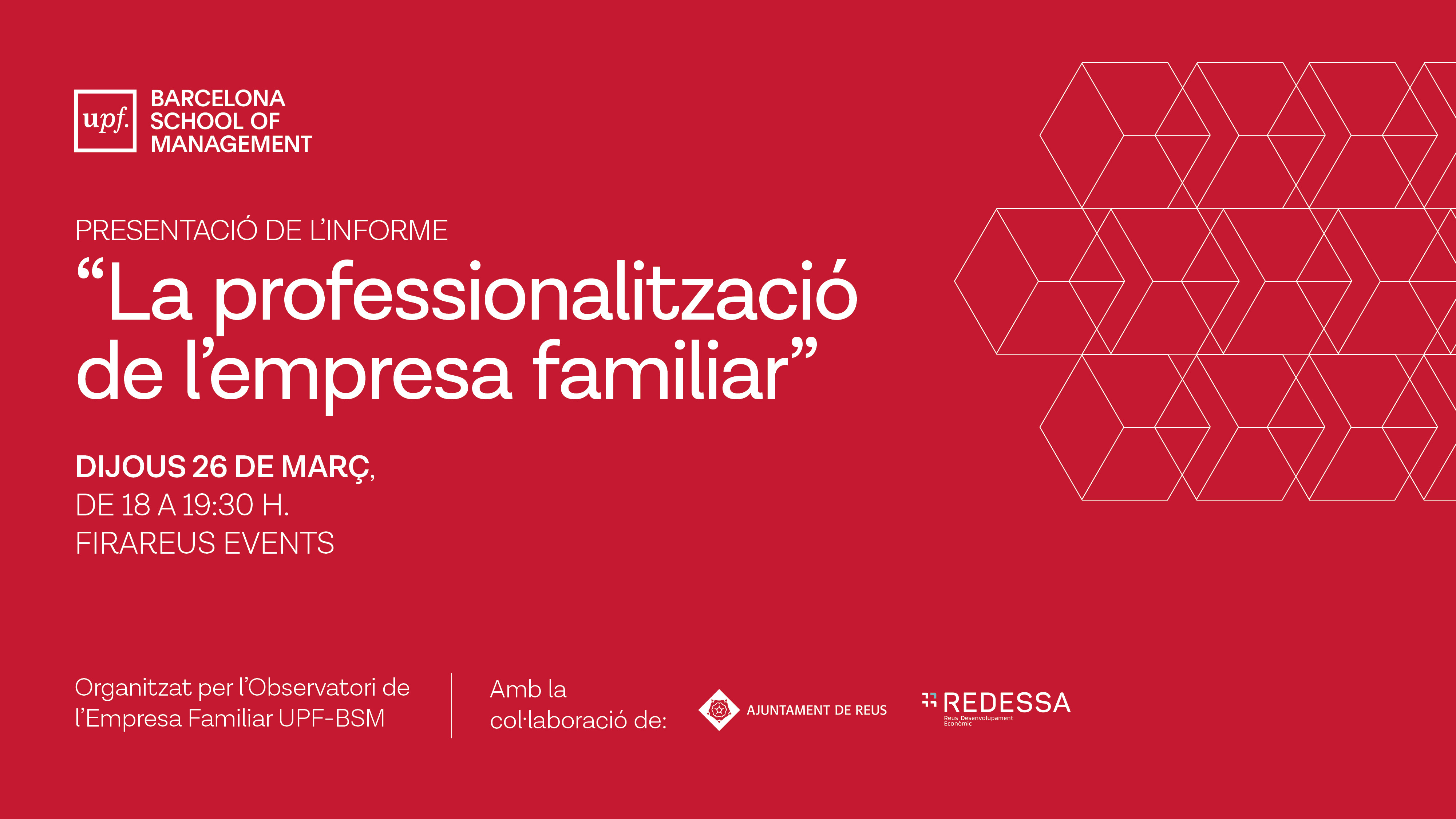 Imatge de Presentació de l'informe “La professionalització de l’empresa familiar”